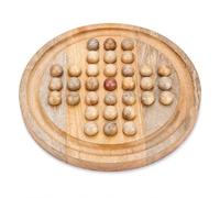 Ajuny Solitaire en Bois 27,5 cm, Plateau avec Chevilles et Bac Latéral