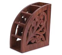 Ajuny Support de Télécommande en Bois pour Organisateur de Caddie à Distance 5 Compartiments pour Boîte de Télécommandes TV pour Table de Nuit, Décoration de Table de Bureau à Domicile