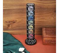 Ajuny Tour Porte-Encens en Stéatite Noire Sculptée Éléphant, Brûleur d’Encens avec Récupérateur de Cendres & Porte-Bougie Chauffe-Plat, Déco Yoga Méditation Maison/Bureau, 26,5 cm