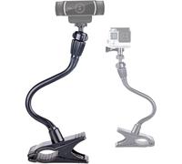Ajustable Jaws Flex Clamp Mount With 13.4" Gooseneck Extension for GoPro Hero 2018/GoPro Fusion/Hero 6/5/4/3+/3/2/1/Session/for DSCW800 Camera/for Compact Cameras(1/4" thread)