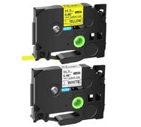 Ajustement universel 6-24 mm noir sur blanc thermique jaune cassette de tube compatible avec HSE-211 221 231 241 251 611 621 631 641 651 Remplacement du marché secondaire(12MMBlack on Yellow)