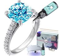 Ajusteur de Bague à Résine UV Kueroami - Réducteur de Taille Invisible 0,5 à 3 Tailles pour Alliances et Bagues Transparent (Kit avec Lampe UV et Adhésif Invisible) - Facile à Appliquer