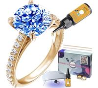Ajusteur de Bague à Résine UV Kueroami - Réducteur de Taille Invisible 0,5 à 3 Tailles pour Alliances et Bagues Dorées (Kit avec Lampe UV et Adhésif Invisible) - Facile à Appliquer (Doré)