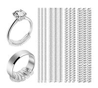 Ajusteur de bague pour bagues amples, lot de 12 4 tailles, protection de bague invisible en silicone transparent pour femmes et hommes, tendeur de bague, ajusteur d'espacement pour bague trop grande