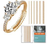 Ajusteur de taille de bague en silicone invisible pour bagues lâches, 6 tailles de bagues de serrage de 1 à 8 mm, réduit la taille des entretoises de 0,5 à 1,5 (doré)