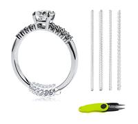 Ajusteur de Taille de Bague pour Bagues Lâches - 4 Tailles 12 Pièces Réducteur Bague Invisible avec Ciseaux - Ring Sizer Adjuster Transparent pour Divers Anneaux