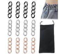 Ajusteur de taille pantalon, Pour resserrer la taille d'un pantalon | Lot de 12 pièces. Idéal pour ajuster à tout moment la taille de vos jeans et jupes. Livré avec 1 pochette de rangement.