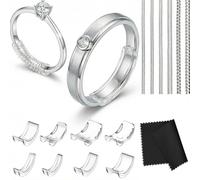 Ajusteurs de Bague pour Bagues Trop Grandes, Lot de 15 Réducteurs de Taille Invisibles en Silicone, Protège-Anneaux, Entretoises, Ajusteur Serrant Compatible Largeur 1-10 mm