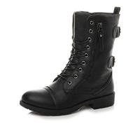 Ajvani Femmes talon bas armée combat lacer bottines bottes militaires pointure 3 36