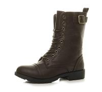 Ajvani Femmes talon bas armée combat lacer bottines bottes militaires pointure 5 38