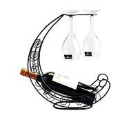 AJYBYUKJ Casier à vin Support à Verres à Pied en Fer forgé pour 1 Bouteille Creative Home Villa Armoire de Cuisine Support d'affichage de vin de Table (Noir) Beauty Comes