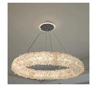 AJYBYUKJ Crystal Chaner Minimaliste LED Chaner Rond Salon Lampe en Cristal Lumière Luxe Long Restaurant (Taille: Long L100cm * H100cm) (A Round D90xH100CM) Beauty Comes