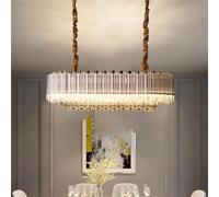 AJYBYUKJ Lampe à Suspension de Luxe en Verre et Cristal Marron, Design Contemporain pour la Maison, Grand Lustre Classique pour Le Salon, lumière Naturelle Moderne (L120 cm) Beauty Comes