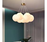 AJYBYUKJ Lampe à Suspension LED 3D Lune et planète Plafonnier créatif pour Chambre d'enfant, Chambre à Coucher et Salon 42 W 3 Modes de luminosité Design Unique de Lustre Lunaire (Luna) Beauty Comes