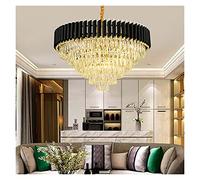 AJYBYUKJ Lampe de Lustre Moderne à LED, Salon de Luxe en métal Noir, Lampes suspendues à LED, Lustre Moderne K9, Lampe Suspendue à LED en Cristal, luminaire d'intérieur à LED, Lustre à LED Moderne,