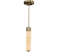 AJYBYUKJ Lampe Suspendue en Jade Naturel, Lampes suspendues cylindriques en Laiton, Lampe à Suspension en marbre Traditionnel Oriental, Lampe LED Moderne de 8 W, éclairage de Plafond Beauty Comes