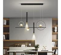 AJYBYUKJ Lampe Suspendue Post-Moderne Longue à LED, luminaire décoratif d'intérieur, idéal pour Une Salle à Manger ou Une Cuisine, variateur continu, avec télécommande Beauty Comes