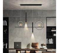 AJYBYUKJ Lampe Suspendue Post-Moderne Longue à LED, luminaire décoratif d'intérieur, idéal pour Une Salle à Manger ou Une Cuisine, variateur continu, avec télécommande Beauty Comes