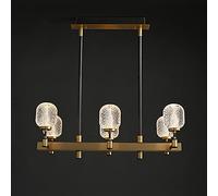 AJYBYUKJ Lampe Suspendue, Tout en Bronze, Lustre de Salon de Luxe, atmosphère postmoderne, Salle à Manger, Lampes suspendues Haut de Gamme, Lampes LED d'europe du Nord, 6 lumières suspendues Modernes
