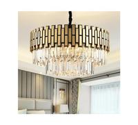 AJYBYUKJ Lampes et lanternes de Conception dorées Modernes de Luxe, Lustre de Salon E14, Lustre métallique en Cristal, luminaires à LED, plafonnier Suspendu Beauty Comes