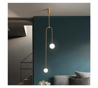 AJYBYUKJ - LED Boule de Verre Suspension décor à la Maison en Laiton luminaire Salon Chambre Chevet Lampes suspendues luminaire, éclairage de Plafond Beauty Comes