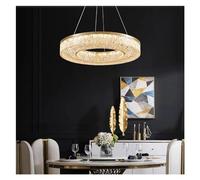 AJYBYUKJ LED de Luxe Moderne Compatible avec Le Salon, la Chambre à Coucher, la Salle à Manger, Lampe Noire en Forme d'anneau Rond, Suspension en résine de cuivre, Lampe (d 80 cm) Beauty Comes