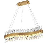 AJYBYUKJ LED Magnifique Suspension en Cristal Lustre Ovale en Acier Inoxydable - - Salon modèle Chambre Restaurant Design éclairage de Plafond, éclairage de Plafond Beauty Comes