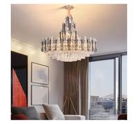 AJYBYUKJ LED Or Ovale Rond Cristal Suspension Lampe Pendentif lumières Lustre pour Salle à Manger Beauty Comes