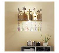 AJYBYUKJ Lustre Abat-jour Plafond Créatif Enfants Filles Chambre Lustre Éclairage Cristal Pendentif Or Princesse Couronne ern Chambre Plafond Lampe Suspendue LED Beauty Comes