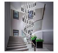 AJYBYUKJ Lustre, décoration d'intérieur Moderne, Lampes LED suspendues, lustres d'escalier pour Salon, éclairage intérieur Suspendu (Gradation à Distance RC, Noir 68 têtes) Beauty Comes