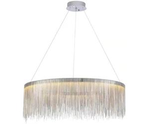 AJYBYUKJ Lustre en Cristal de Luxe avec Bande métallique LED, Suspension à intensité Variable Beauty Comes
