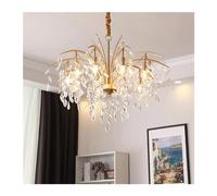 AJYBYUKJ Lustre en Cristal LED de Luxe en Osier Feuille Pendentif lumière Salle à Manger Salon Lustre Enfants Chambre décor Appareil ménager plafonnier, plafonnier suspenduPendant Light Beauty Comes