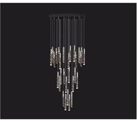 AJYBYUKJ Lustre Lampe Suspendue, Lustre en Cristal Loft Moderne LED Lustre K9 Cristal Duplex Escalier Lustre Salon Plafond Suspendu Lampe à Suspension de Luxe, Lustres Chandeli Beauty Comes