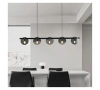 AJYBYUKJ Lustre LED pour Salon Chambre Salle à Manger Cuisine Anneau Rond Lampe en Verre Noir Suspension Beauty Comes