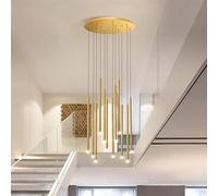AJYBYUKJ Lustre LED réglable Moderne, Suspension pour Salon et Salle à Manger, Grand plafonnier pivotant Duplex, Design élégant à Tube Long pour Une Vie Meilleure Beauty Comes
