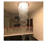 AJYBYUKJ Lustre Lustre, Lustre de Plafond en Cristal Duplex Escalier LED Suspension Salon Loft Décor Maison Lampe Suspendue Luminaire Suspension Luminaire (Type S, Dia45xH150cm) PE Beauty Comes