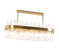 AJYBYUKJ Lustre Moderne à Suspension LED Ovale, Lampe Suspendue réglable à intensité Variable pour Salle à Manger Beauty Comes