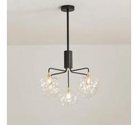 AJYBYUKJ Lustres Noirs Abat-Jour Transparent plafonnier Moderne Semi-encastré Suspension en Verre métallique, éclairage de Plafond Beauty Comes