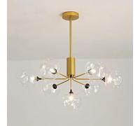 AJYBYUKJ Lustres Noirs Abat-Jour Transparent plafonnier Moderne Semi-encastré Suspension en Verre métallique, éclairage de Plafond Beauty Comes