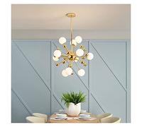 AJYBYUKJ PendantLight, Lustres LED Lampe Or LED Lampes Suspendues Verre Moderne G4 Lampe Suspendue Salon Réfectoire Luminaires Suspendus AC90-260V K9 Cristal Clair Beauty Comes