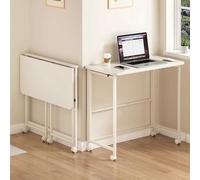 AJYBYUKJ Petit Bureau Pliable 80 cm pour Les Petits espaces avec Table de poulie de Bureau de Pliage pour Un Assemblage Facile - idéal pour la Table d'artisanat de Passe-Temps Beauty Comes