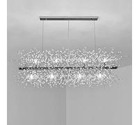 AJYBYUKJ Plafonnier Crystal Island Lustre LED Pissenlit Lampe Suspendue Moderne Réglable Lampe De Table De Restaurant,Argent+WhiteLight-7240cm Beauty Comes