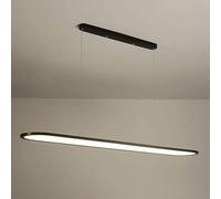 AJYBYUKJ Plafonnier LED d'intérieur, Suspension en Bande d'îlot de Cuisine, Lampe Suspendue Moderne à 3 Modes de Couleur, Lampes à Suspension Longues en métal avec Abat-Jour en Panneau Acrylique,