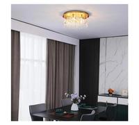 AJYBYUKJ Plafonnier LED Rond élégant en Cristal - Suspension postmoderne dorée pour Salon, Chambre, Salle à Manger et décoration de Mariage - Design Simple européen (D50 H22 cm) Beauty Comes