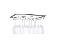 AJYBYUKJ Porte-Verre à vin, Support à gobelets, en Acier Inoxydable, Armoire de Rangement pour Bar à Domicile (Argent 20cm, 4 rangées) Beauty Comes