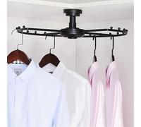 AJYBYUKJ Vêtements d'angle rotatifs à 360 ° - Grand Support de Garde-Robe Rond en métal, Tige de Placard d'espace pour Un Stockage de vêtements Efficace (Noir) Beauty Comes