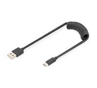 [AK-300430-006-S] DIGITUS câble spiralé USB Type A vers USB-C 1 m