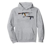 AK-74 Kalash Kalashnikov SOVI8 Vintage Propaganda. Sweat à Capuche, Unisexe pour Adultes, Gris Chiné, S