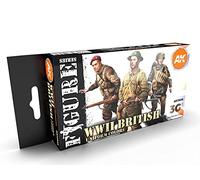 AK Acrylics 3Gen FIGURE SET AK11636 WWII BRITISH UNIFORM COLORS 3G (6x17ml)