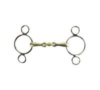 AK Bâillon à 3 anneaux avec mors d'équitation en argent allemand à double brisure Horse Bits AKRS-2635 (4.75'', German/Silver)
